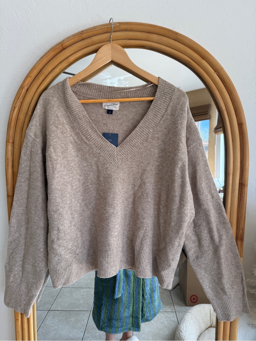 Universal Thread Taupe V-Neck Sweater